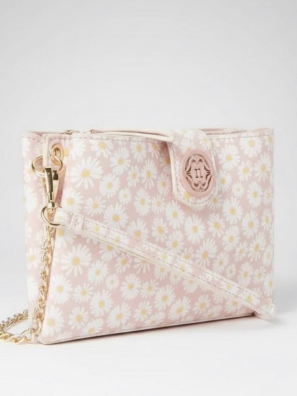 Nanette Lepore Daisy Print Wallet on Chain Pink Yellow Floral Crossbody